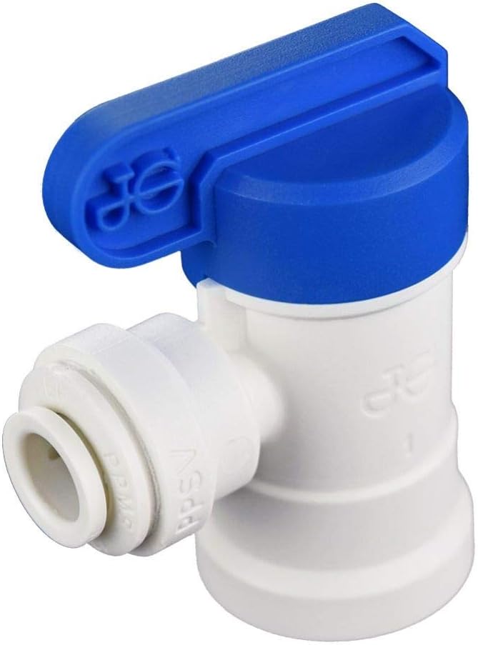 John Guest 1/4 OD x 1/4 NPT Inch Speedfit to Female Shut Off Valve, Push to Connect Plastic Plumbing Fitting, PPSV500822WP