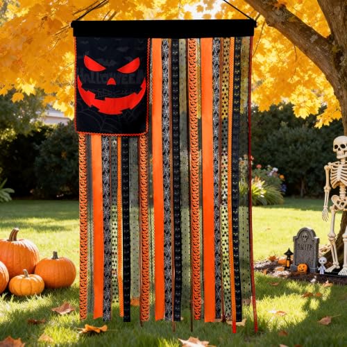 Halloween Rag Flag Banner 4 x 2.4 ft Hanging Decorations Indoor Outdoor - image 1