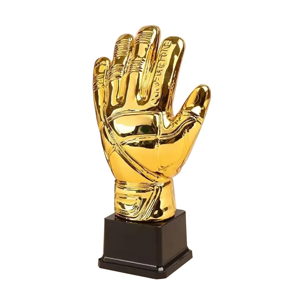 Trofeo de Fútbol, Trofeo de Portero, Forma de Guantes, Copa de Trofeo Grande Dorada para Competiciones de Ortografía y Partidos Deportivos.