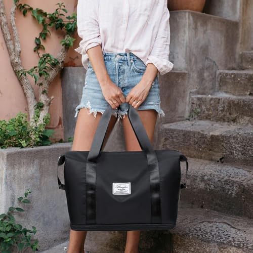 Expandable Duffle Bag for Travel - Lightweight Carry-On Tote Bag | Multipurpose Expandable Tote Travel Foldable - Portable Work out Personal Item for Home School4