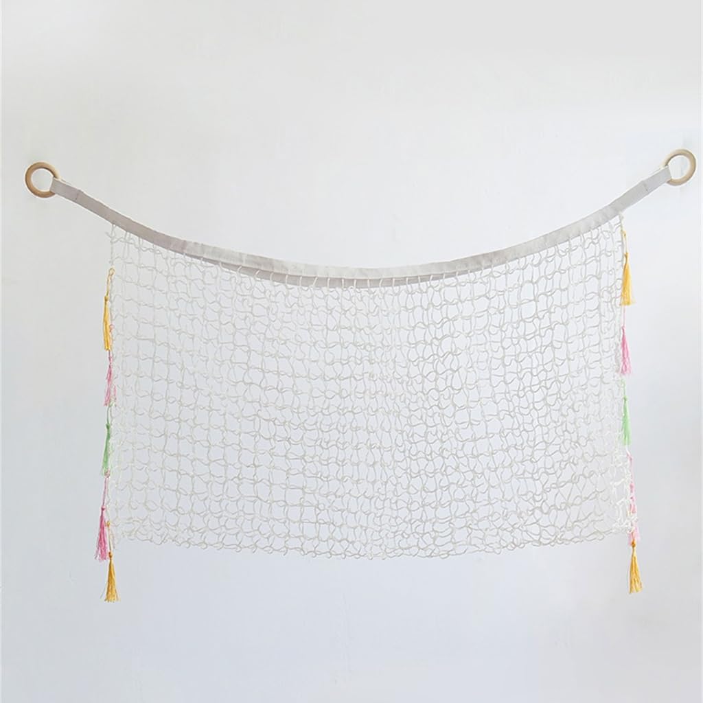 User Friendly Macrames Toy Hammock Storage Net for Space Saving Storage Solution