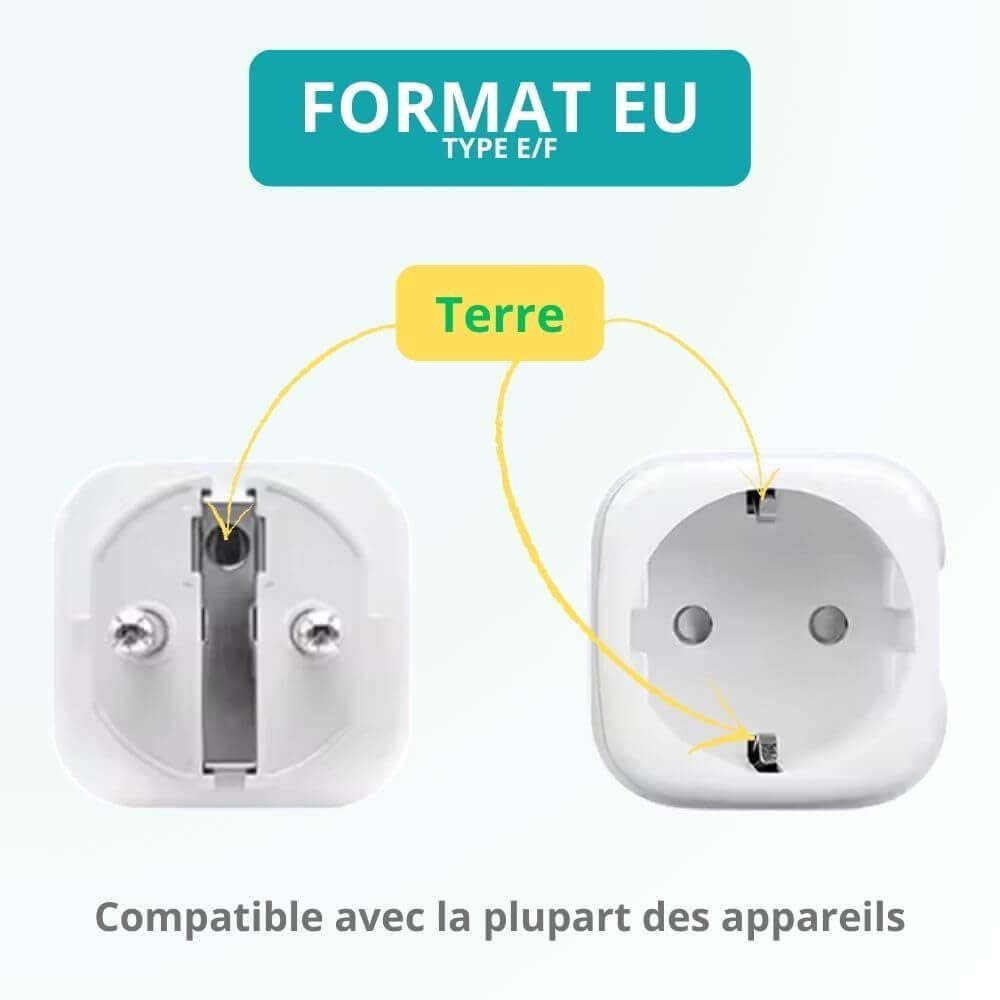 ZenGO Pack 4 Prise connectée WiFi, 20A Type E/F, Suivi de consommation, Contrôle à Distance, Compatible Alexa, Google Home, SmartLife et Tuya