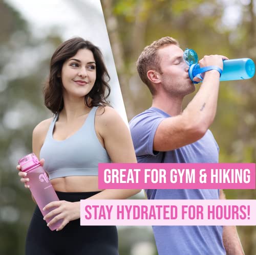 Embrava Best Sports Water Bottle - 32Oz Large - Fast Flow, Flip Top Leak Proof Lid W/One Click Open - Non-Toxic Bpa Free & Eco-Friendly Plastic - For Men & Women #TOP1