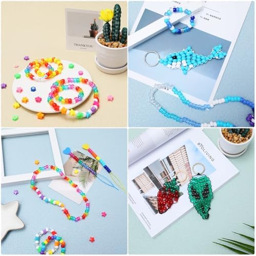4000+ pcs Pony Beads Craft Set in 24 Colors with Hair Beads Beader Tool for Girls, 9mm Kandi Bracelet Jewelry Making Kit with Scissors, Letter Beads, Elastic String, Smiley Face Star Loose Beads 4 51bDYnuSbIL. AC
