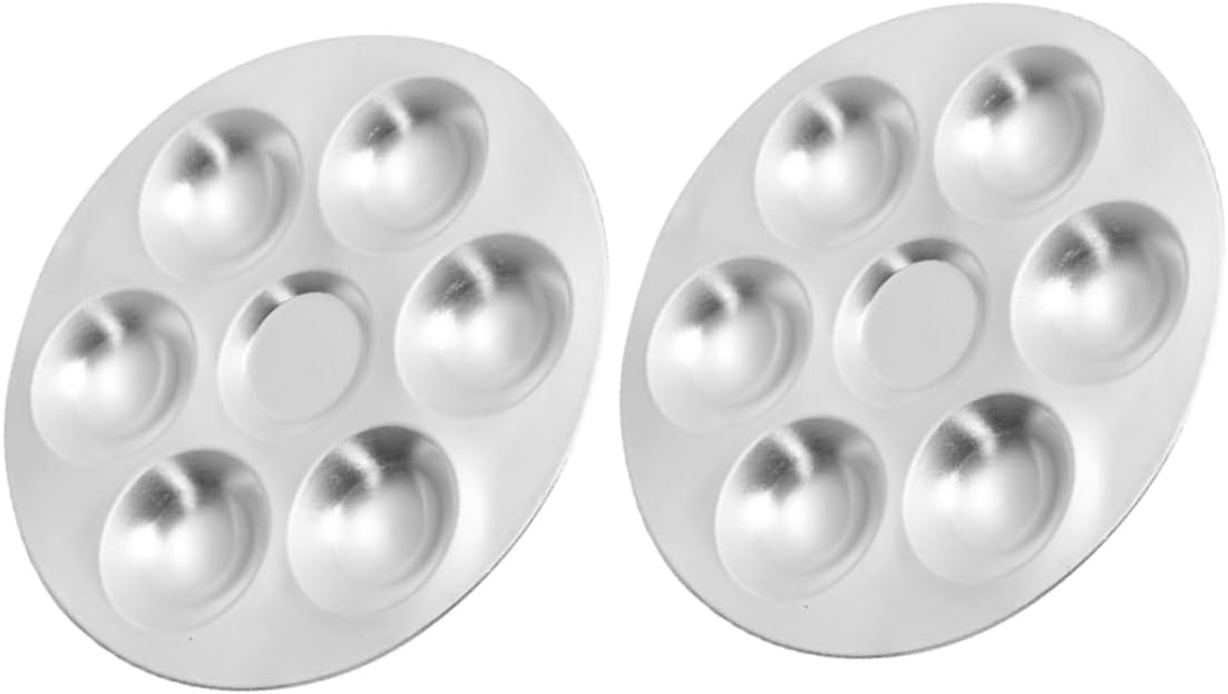 2Pcs Stainless Steel Color Mixing Tray Durable Painting Pallet for Pigment Mixing Easy Clean Artist Palette for Watercolor and Oil Painting for Art Projects
