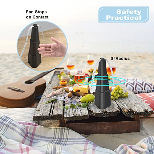 Ktdrjn Fly Fan For Outdoor Indoor, Mini-Blade Picnic Drive Table Fan, Portable Automation Food Fly Fan For Restaurant, Party, Home #TOP4