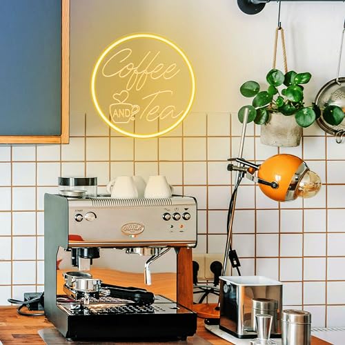 Kavaas KNS-CFT Coffee And Tea Neon Signs 11.8"X 11.8", 3D Carved Coffee Neon Sign | Led Coffee Light Up Sign For Coffee Station, Tea Bar thumb #4