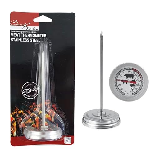 Lylac Homeware BBQ Stainless Steel Meat Thermometer, Long Probe, Temperature Gauge for Cooking 5.2X12CM