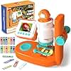 VATOS Microscope for Kids,1000x Microscope Camera Kits with Specimens & Screen,Portable Educational Science Toys Gift for Age 3 4 5+ Boys Girls Outdoor, Orange
