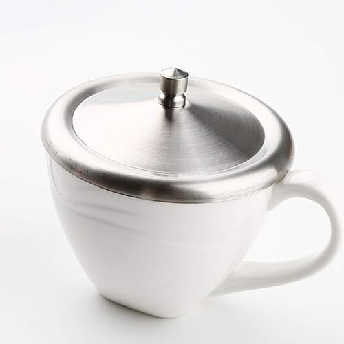 Miniatura 3 de 2 tapas de taza de acero inoxidable para bebidas, tapas de taza caliente, cubierta duradera para taza de café, cocina en el hogar, 2 unidades
