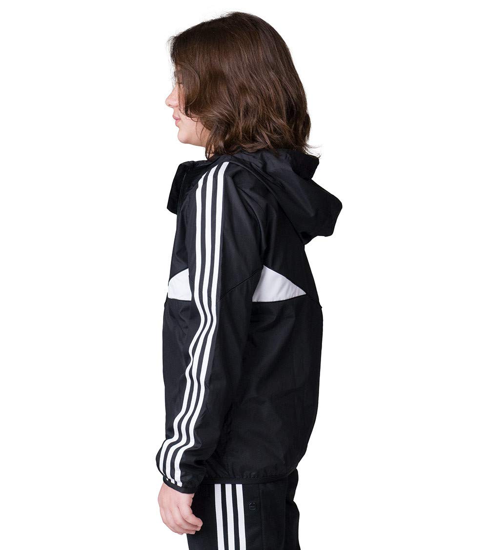 adidas Junior Colorado Windbreaker Big Kids Jackets Black/White bq8622 (Size S)