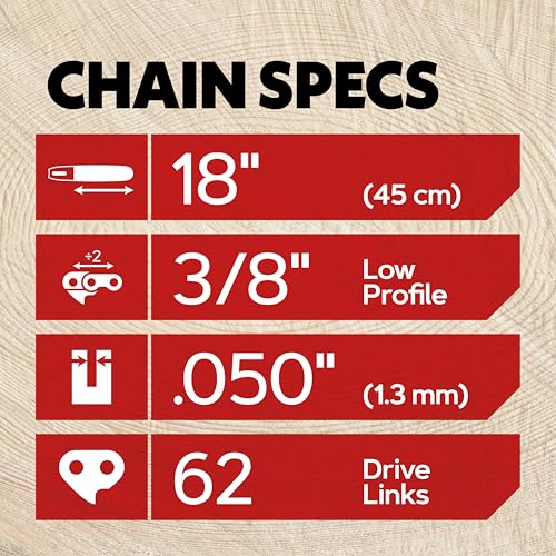 Oregon 3-Pack S62 AdvanceCut Chainsaw Chain for 18-Inch Bar -62 Drive Links – Low-Kickback Chain fits Husqvarna, Echo, Poulan, Craftsman, Echo and More by Oregon - Image 3