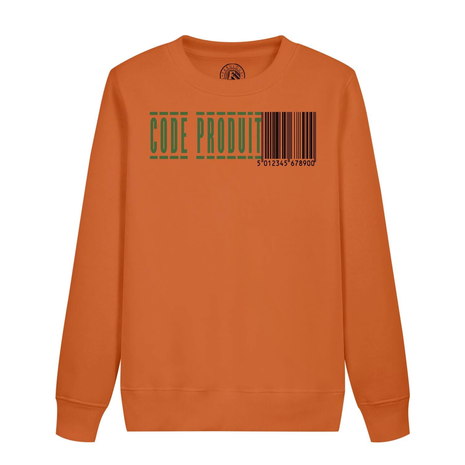 Sweatshirt enfant code barre pull noir vert vêtement ado tendance - 4