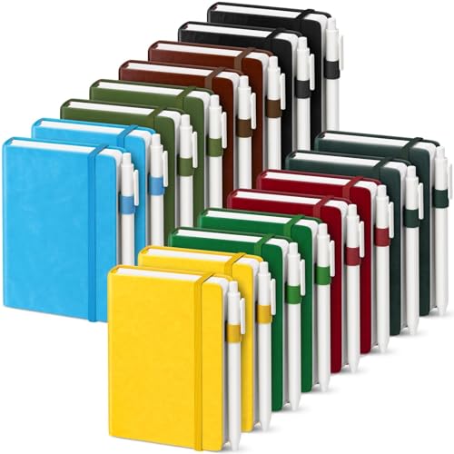 Carnets A6 imperméables Oucaru lot de 16 bloc-notes en cuir PU résistant - 2