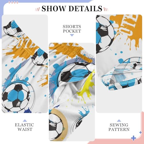 Football Silhouette Shabby Boys Pants for Kids Jogger Pants with Pockets S-XL4