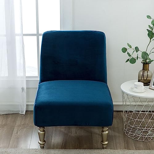 Funda de terciopelo para sillas sin brazos protector de muebles salon naranja 3