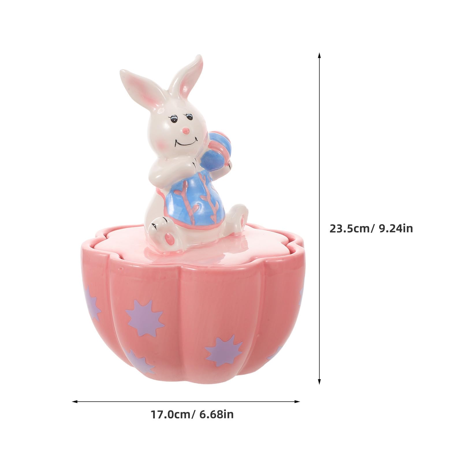 Barattolo in Ceramica a Forma di Coniglio per Pasqua con Chiusura Ermetica, Contenitore per Alimenti e Zucchero, Design Festivo e Protezione Dall'umidità per Snack e Dolci
