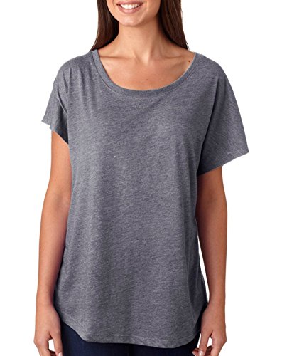 NEXT LEVEL APPAREL 6760 Lady Tri-Blend Dolman Tee Shirt - Premium Heather44; Large