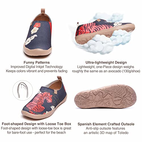 Uin Men's Flats Canvas Lightweight Sneakers Slip Ons Walking Casual Elephant Art Painted Travel Holiday Shoes Witty Chic (11) #TOP6