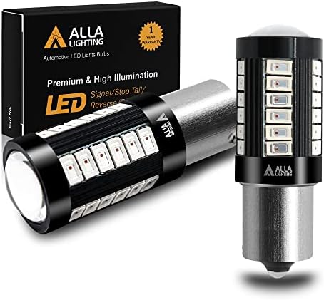 Alla Lighting 2800lm BA15S Bayonet 7506 1156 LED Bulbs, Red Brake/Tail Lights/Turn Signal Lights 1619 7506LL 1156LL 1141 1093 1073 Xtreme Super Bright 5730 33-SMD Taillights Lamps Upgrade