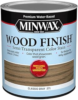 4-Pack of 1 qt Minwax 10820 Classic Gray Wood Finish Water-Based Semi-Transparent Color Stain