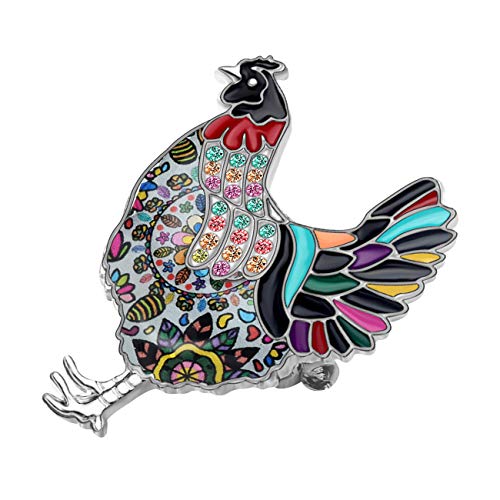 Image of DUOWEI Enamel Chicken Brooches Animals Lapel Pin Clothes Scarf Jewelry Gift for Women Girls