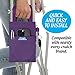 Crutch Comfort Pouch Bag with Foam Hand Grip Pads - Tote for Broken Leg Crutches with Storage Pockets and Key Holder - Ergonomic, Orthopedic, Lightweight Carry On - Medical Crutch Aid (Purple)