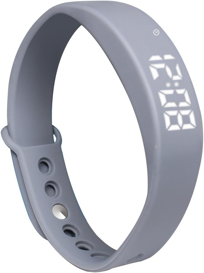 Sports Pedometer Smart Tracker&Sleep Steps&Calory Temperature Monitor&Silver Grey Wristband W5 LED Watch