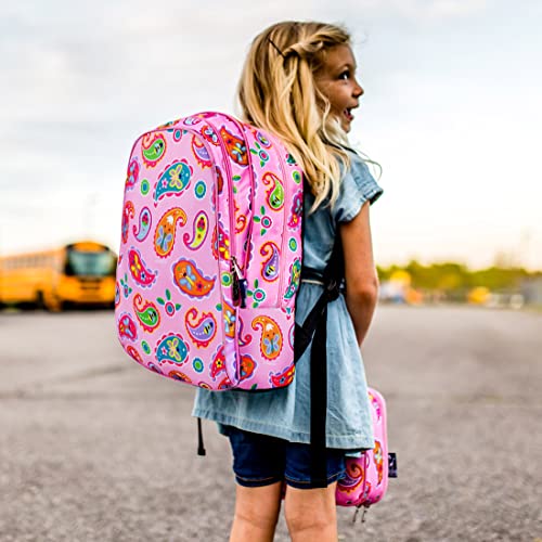 Image of Wildkin 15 Inch Backpack for Boys /Girls, Paisley | Ages 5-10, padded straps, side water bottle pocket - coordinates with matching Wildkin lunch boxes