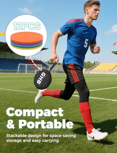 ghb 434 or 934 poly spot markers agility dot for gympe training dance12 pcs round multiple color size rubber non-slip spot marker for games floor dots and sport activities 9 inch 12pcs