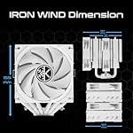 KINGCOOL Iron Wind 120 ARGB CPU Air Coolor, 6 Heat Pipes & Dual Towers, Dual 120mm PWM Fans, 1800 RPM Speed, ARGB Lighting, PC Cooler for AMD AM4 AM5/ Intel LGA 1851/1700, White - Image 5