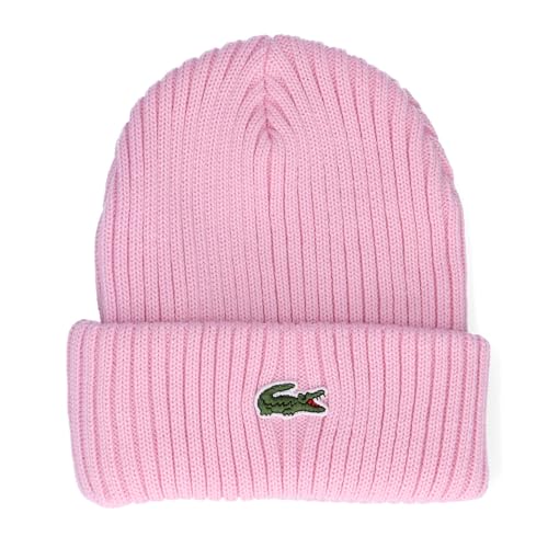 [ラコステ] ワンポイント ウール ニット帽 ニットキャップ L1240 (031 ピンク)