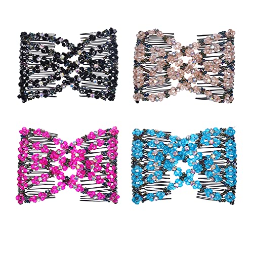 LOVEF Pack de 4 Peines Cristal con Diamantes miniatura 1