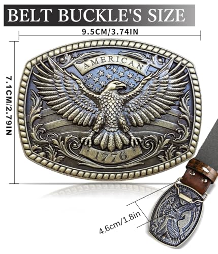 Image of Western Cowboy Belt Buckles Men - Western Belt Buckle Vintage Country Belt Buckle for Men Women Cowgirl Cowboy Gifts