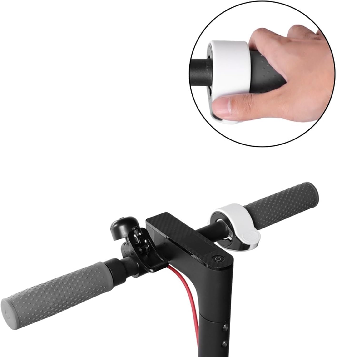 2ps Thumb Throttle Accelerator Silicone Sleeve Compatible with Ninebot ES1 ES2 ES4/MAX G30 Electric Scooter Handlebar Finger Dial Cover Parts(White)