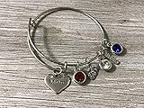 Custom US Marine Corps Charm Bracelet for Mom, Grandma, Sister, Aunt, Girlfriend. Pick Charm, makes perfect gift
