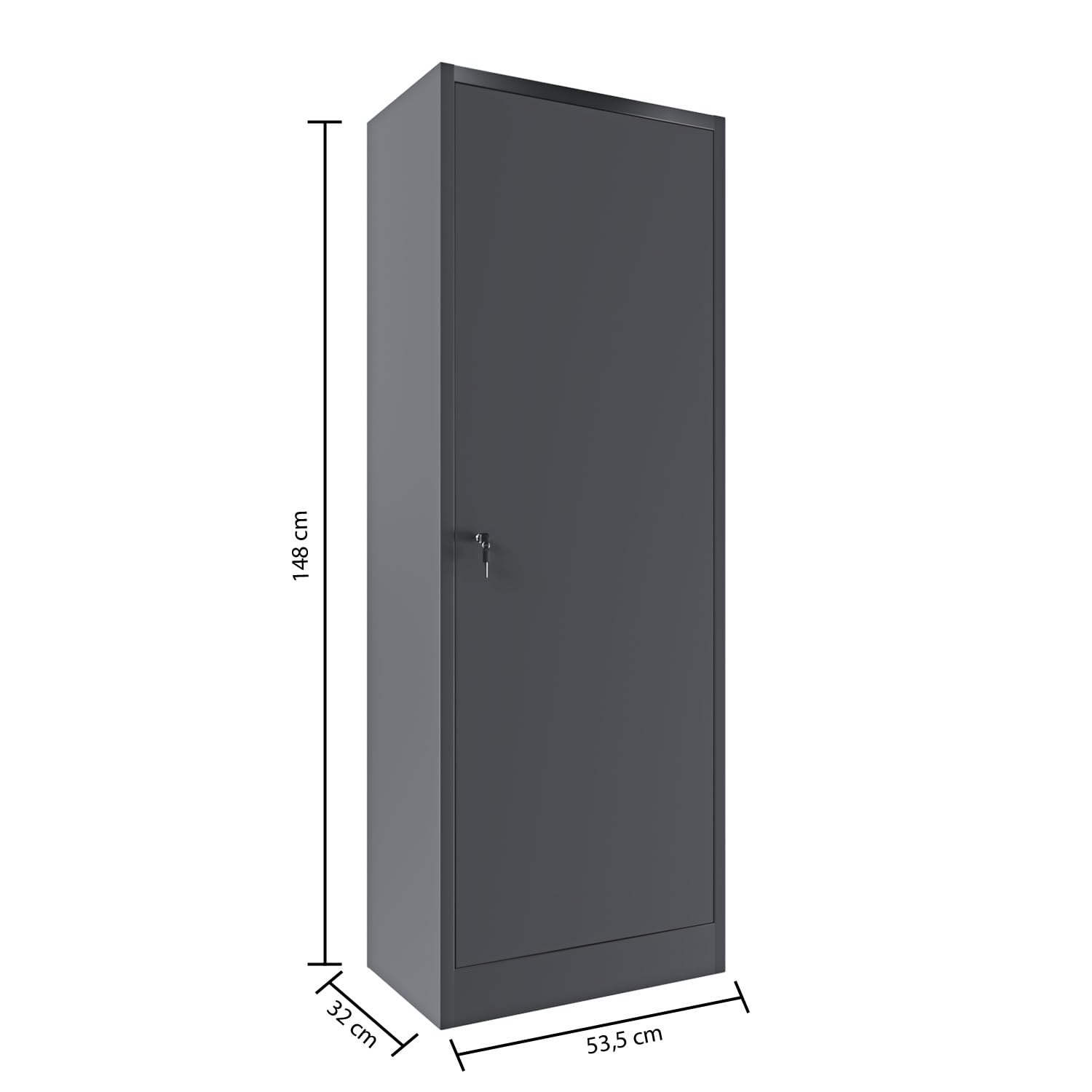 Armadio Portafucili 10 Posti Armadietto Per Armi Fuciili Fuciliera In Lamiera Di Acciaio Con Cassetto Tesoretto Per Munizioni Con Serratura E Doppia Chiave Cassaforte 148 x 53.5 x 32 Cm Grigio Scuro