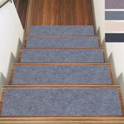 Alfombras para escaleras de 23 x 90 cm en poliéster con reverso TPE antideslizante 2