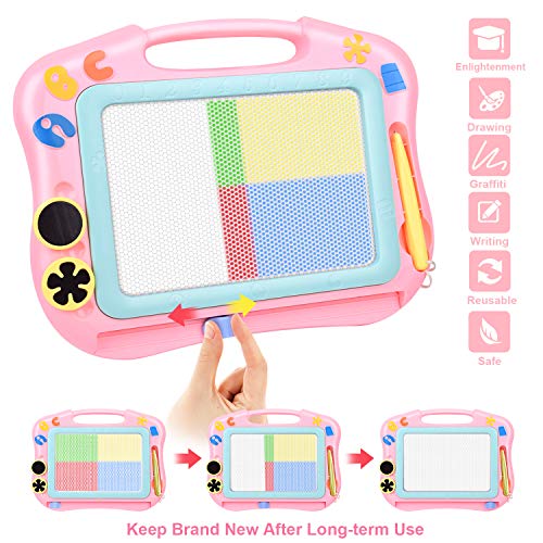 Magnetic Drawing Board Erasable For Kids - Gifts Toys For Toddlers Girls Writing Sketching Pad - Gift Toy Birthday Present - Travel Size (Pink) #TOP2