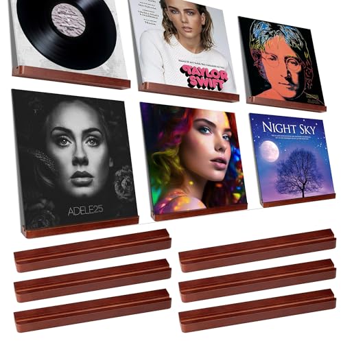Heimlove 6 Pack Solid Wood Vinyl Record Wall Mount Shelves,