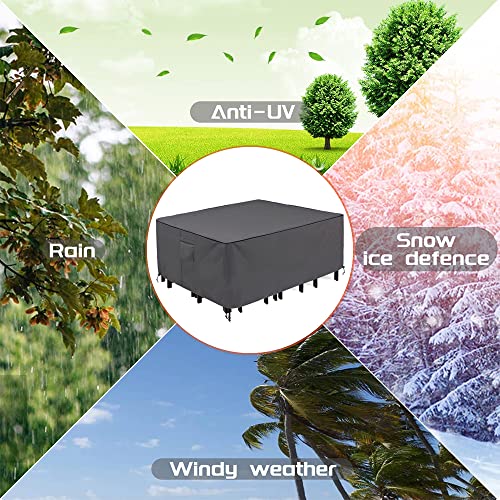 Petgrow Outdoor Cover Patio Furniture Set Covers Waterproof Rectangular Sectional Sofa Set Covers Outdoor Table And Chair Set Covers Water Resistant-74 Inch L X 47 Inch W X 27.5 Inch H #TOP6