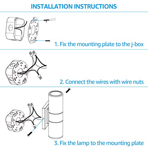 Leonlite Integrated Led Cylinder Up Down Wall Light Outdoor, 100V-277V Aluminum Waterproof High-End Wall Sconce In 2 Lights, Etl-Listed 20W 1400Lm, Exterior Front Door Porch Light Fixtures, Pack Of 4 #TOP7