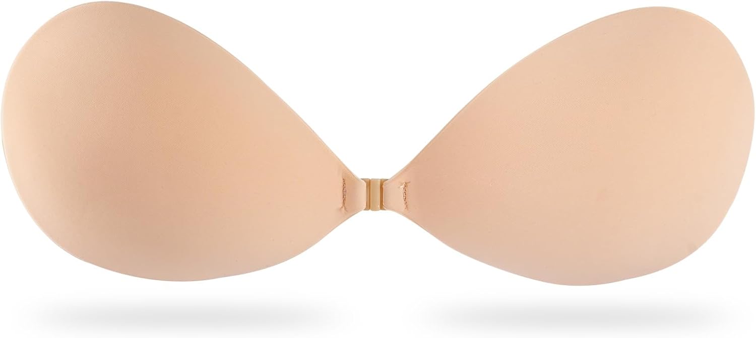 Push Up Sticky Bra for Women, Strapless Backless Invisible Adhesive Lift Bra, Reusable & Easy to Clean