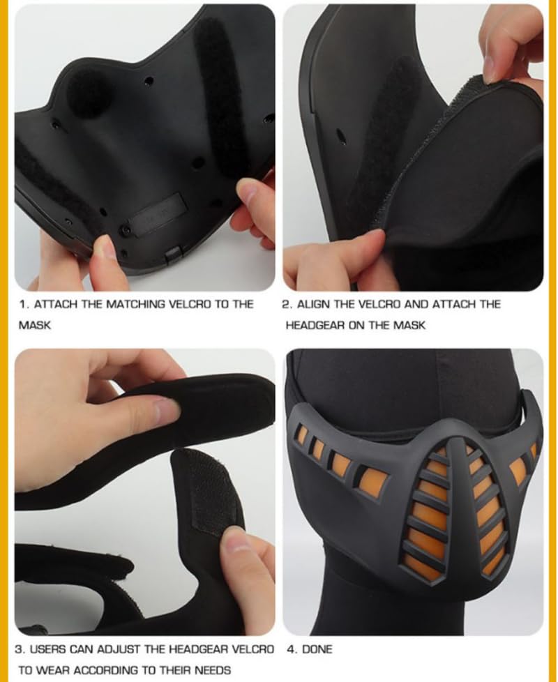 Masque Cyberpunk 2077 HUTRADE Masque Cyberpunk Avec Lumiu00e8res LED, Masque Anti - Brouillard Masque Visage Led