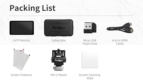 Miniatura 12 de Portkeys LH7P Monitor de campo de cámara 7 '' 1000nit Pantalla táctil Monitor de cámara de control inalámbrico Videocámara para A7S IIIFX30ZV-E10,