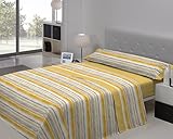facil plancha JAVIER LARRAINZAR Rodas Juego de Sábanas, Algodón-Poliéster, Amarillo, Cama DE 135 Cm