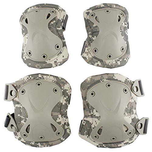 Image of Tactical Combat Knee & Elbow Protective Pads Set for Outdoor CS Paintball Game Cycling Safety Skateboarding Gear Skates Knee Protection Guard Pads