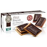 Natural Nectar Petit Biscuit Dark Chocolate 5.29 oz – Crisp European-Style Biscuits with Rich Dark Chocolate; Snack Cookies for Coffee, Tea & Dessert Treats