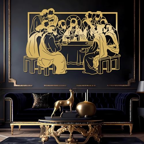 Art mural en métal de la Cène pour sublimer votre décoration de salle à manger chrétienne