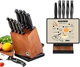 Segenn Messerset - mit mobilem iPad Kochbuchhalter - 10-teilig - Messerblock - 360 drehbar - Mit Messerschärfer